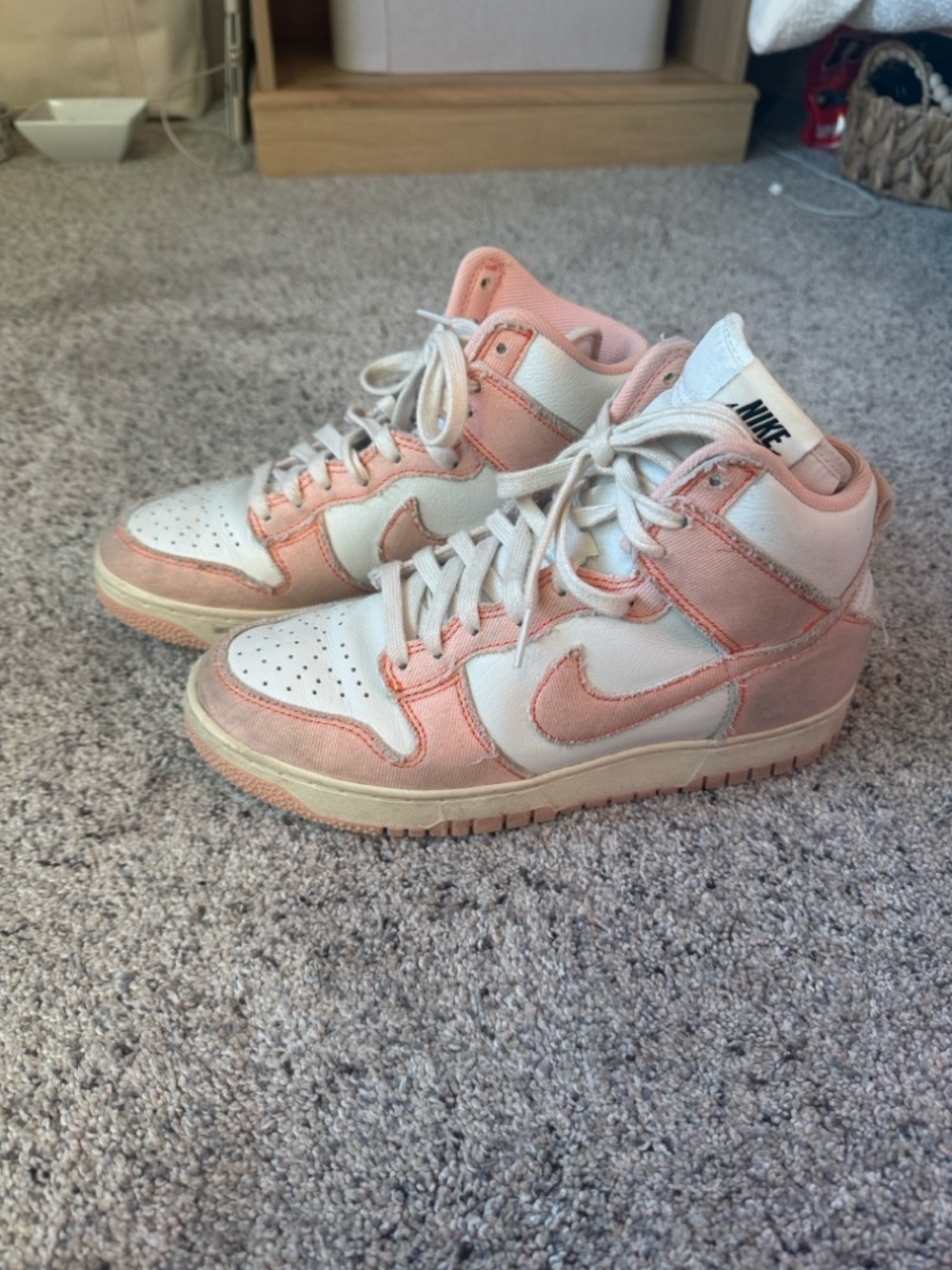 Nike Women’s High-Top Sneakers in Pink and White